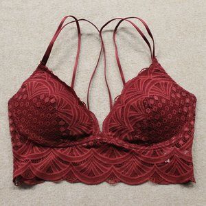 Maroon Lace Bralette w/ Double Straps
